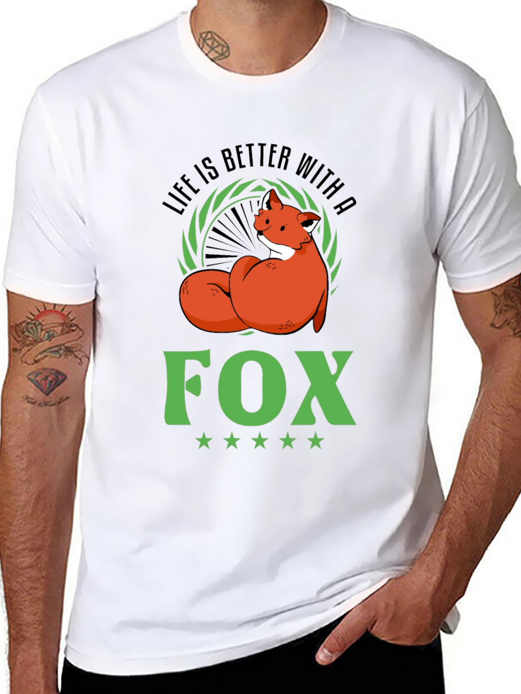 Life is Better with a Fox T-Shirt - Black