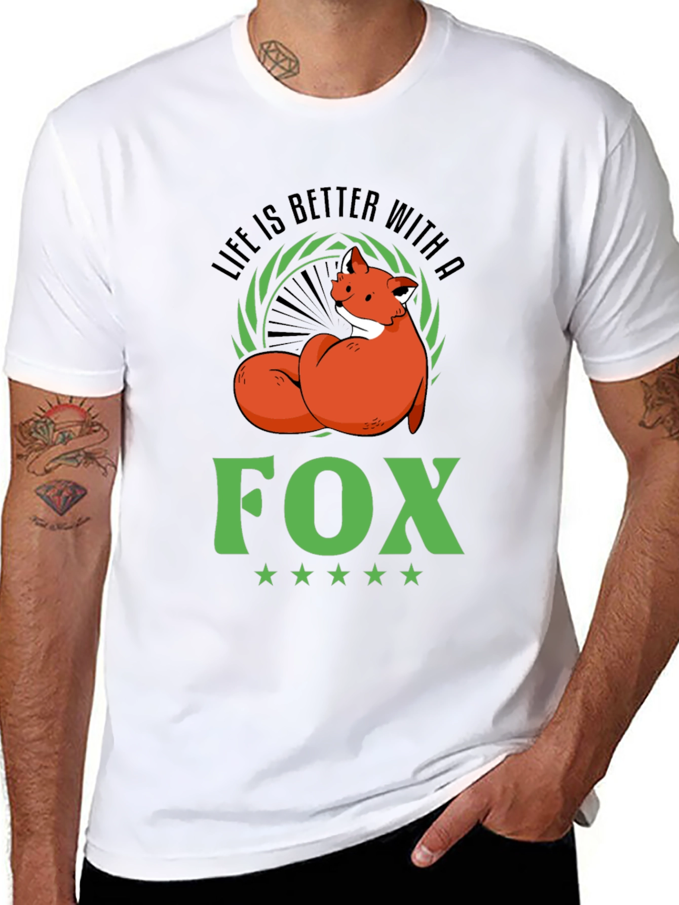 Life is Better with a Fox T-Shirt - Black