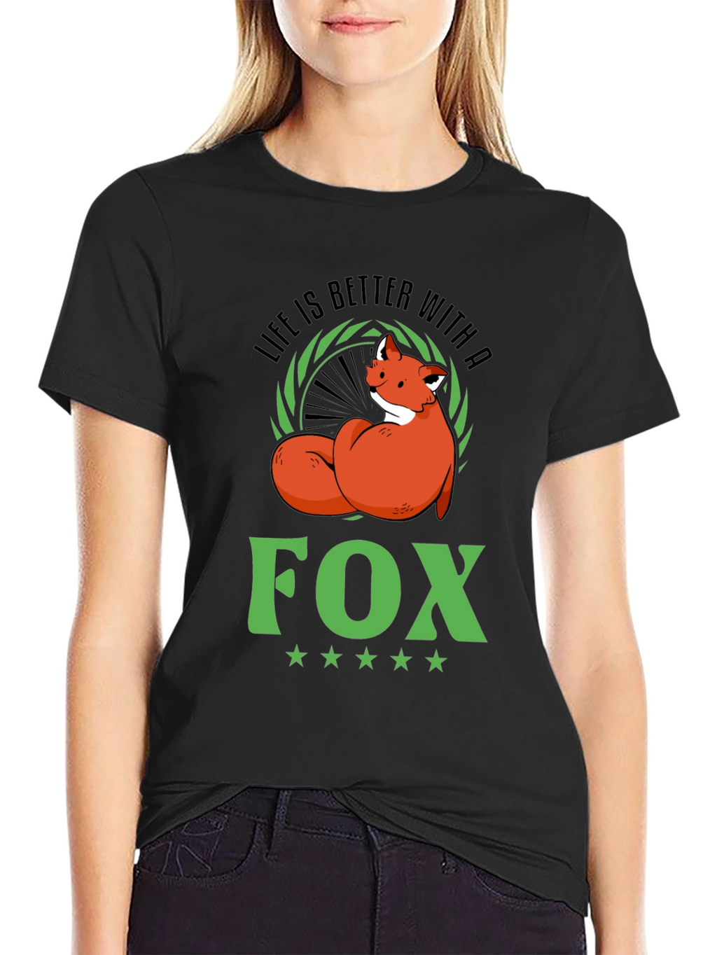 Life is Better with a Fox T-Shirt - Black