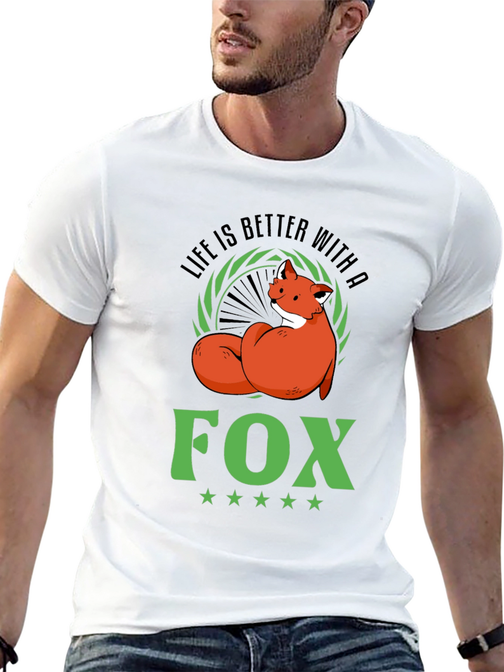 Life is Better with a Fox T-Shirt - Black