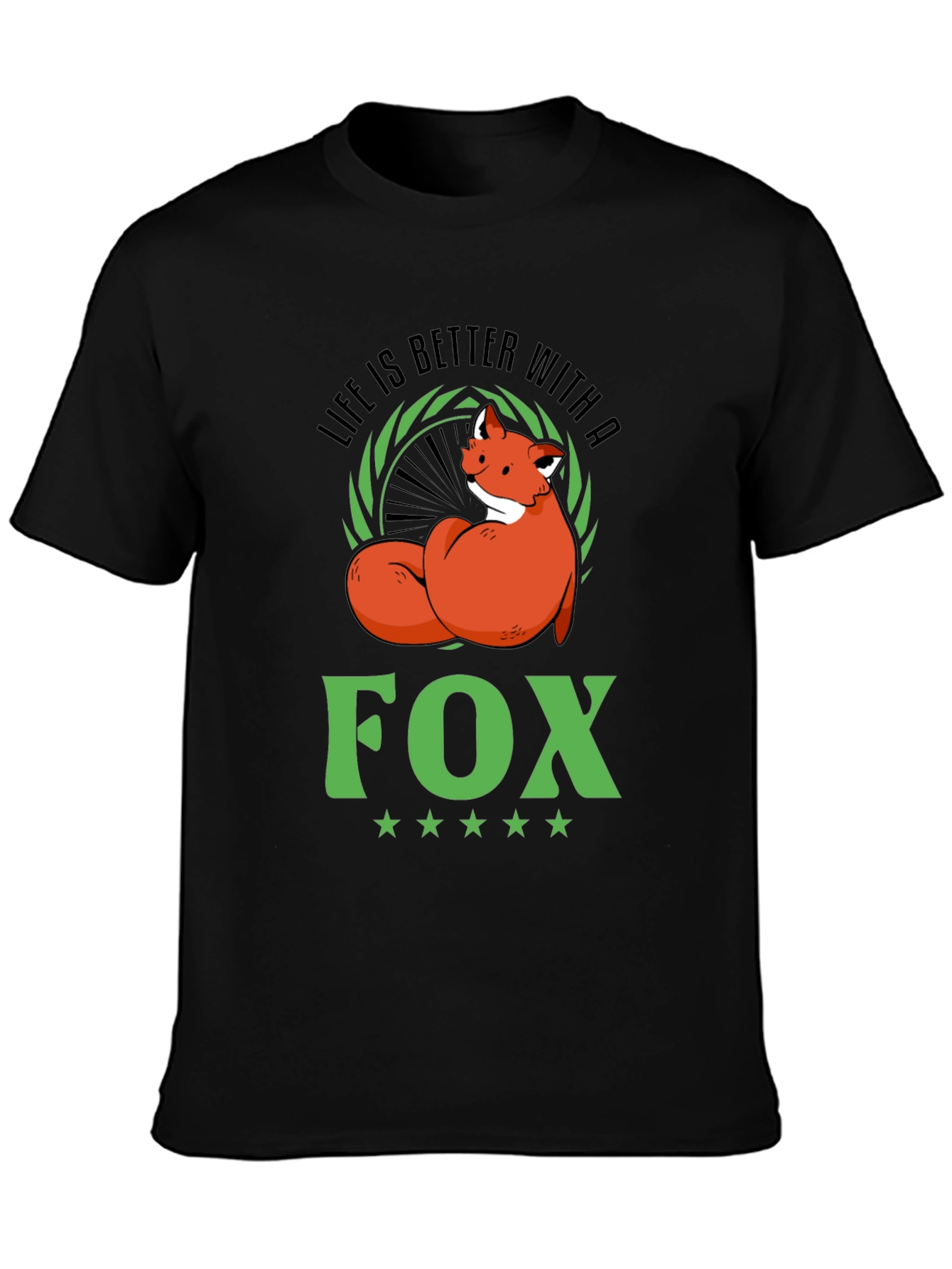 Life is Better with a Fox T-Shirt - Black
