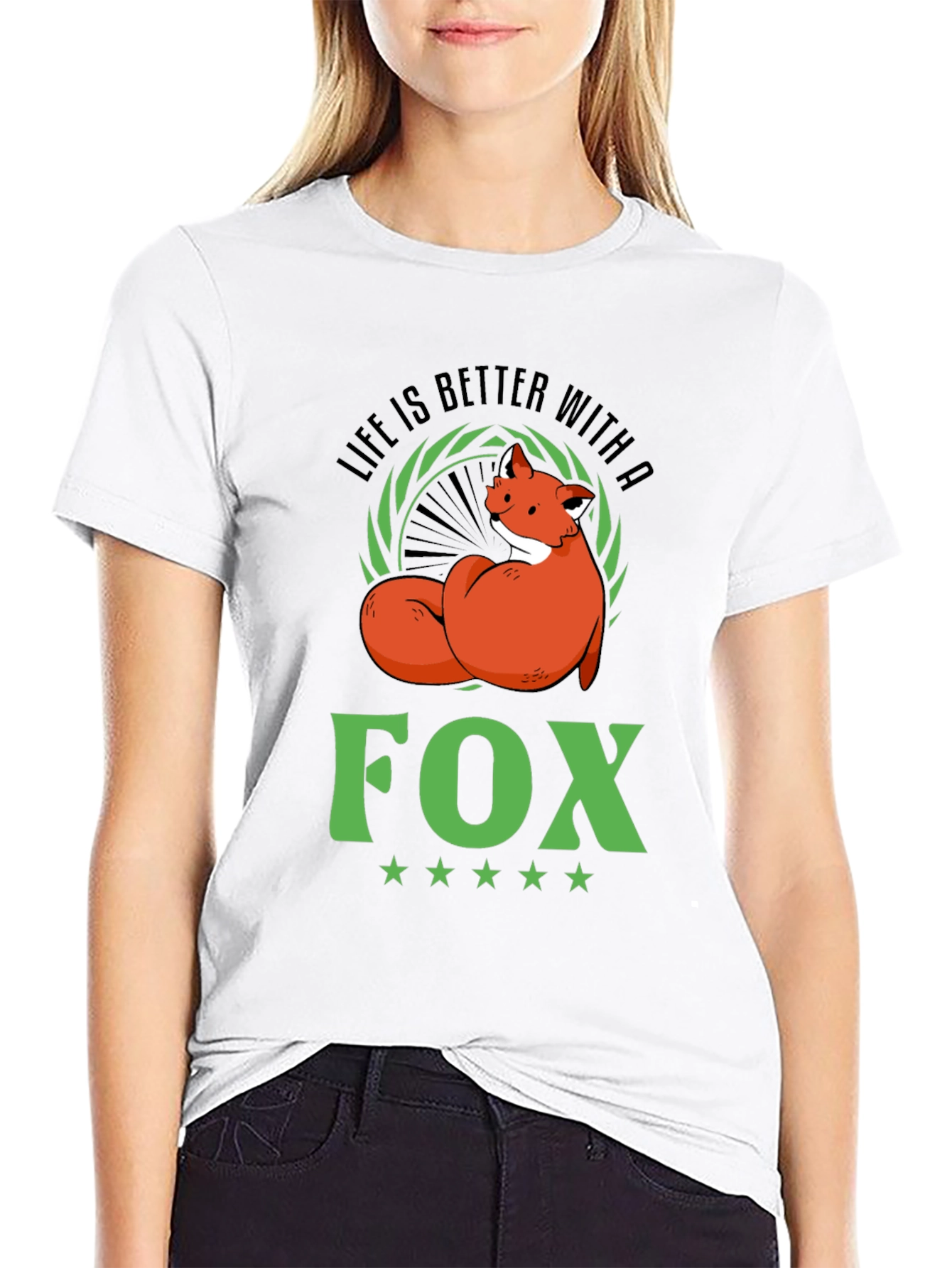 Life is Better with a Fox T-Shirt - Black