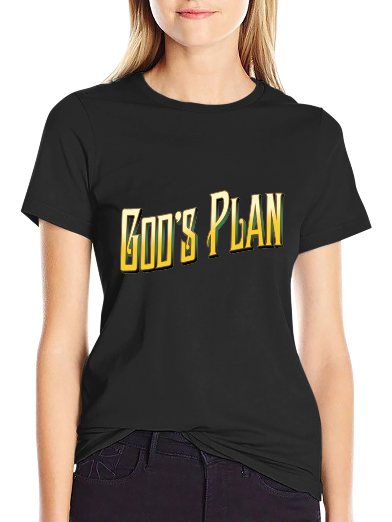 Gods Plan Graphic Tee - Stylish Black T-Shirt