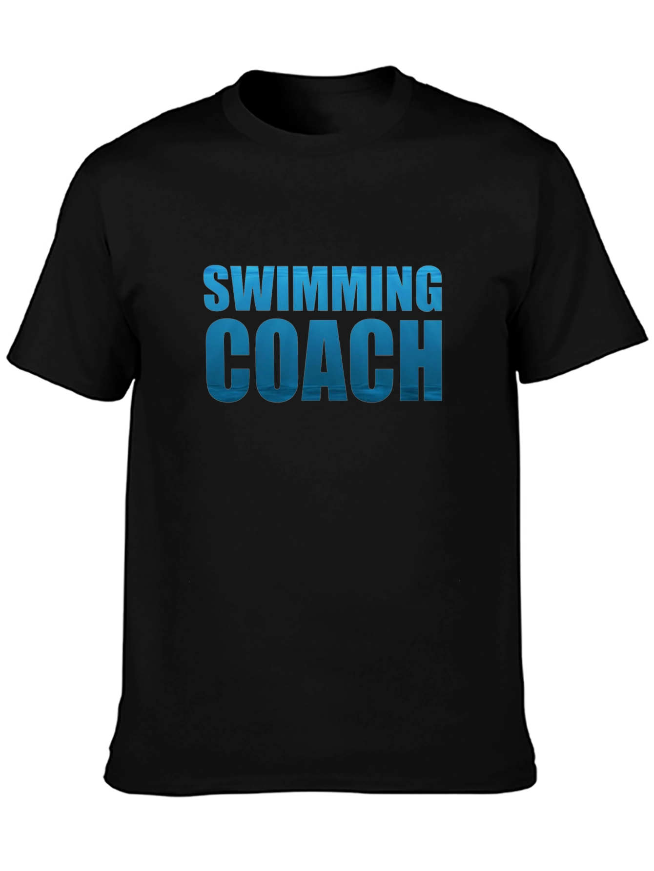 Swimming Coach T-Shirt - Black Cotton Tee