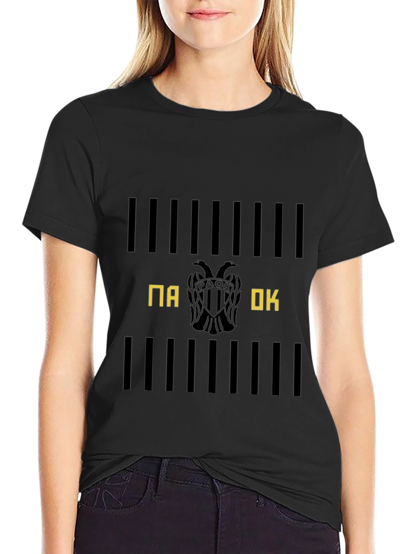 PAOK Club T-Shirt Black Cotton