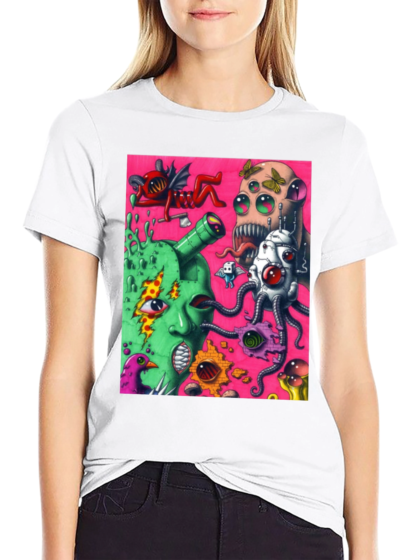 Surreal Art Print Black Tee