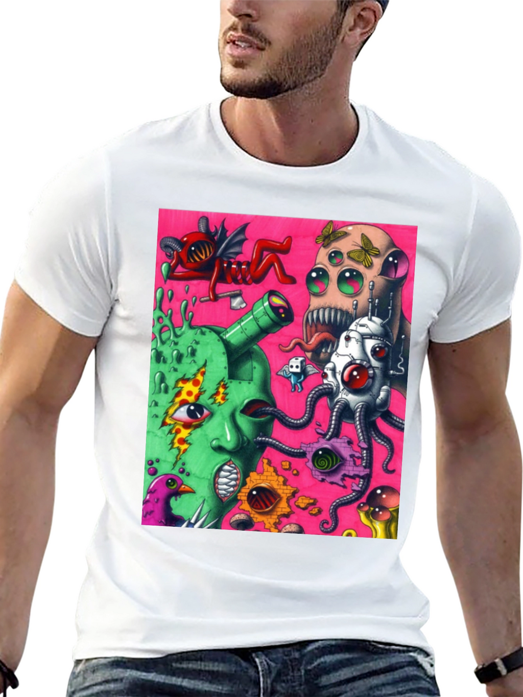 Surreal Art Print Black Tee