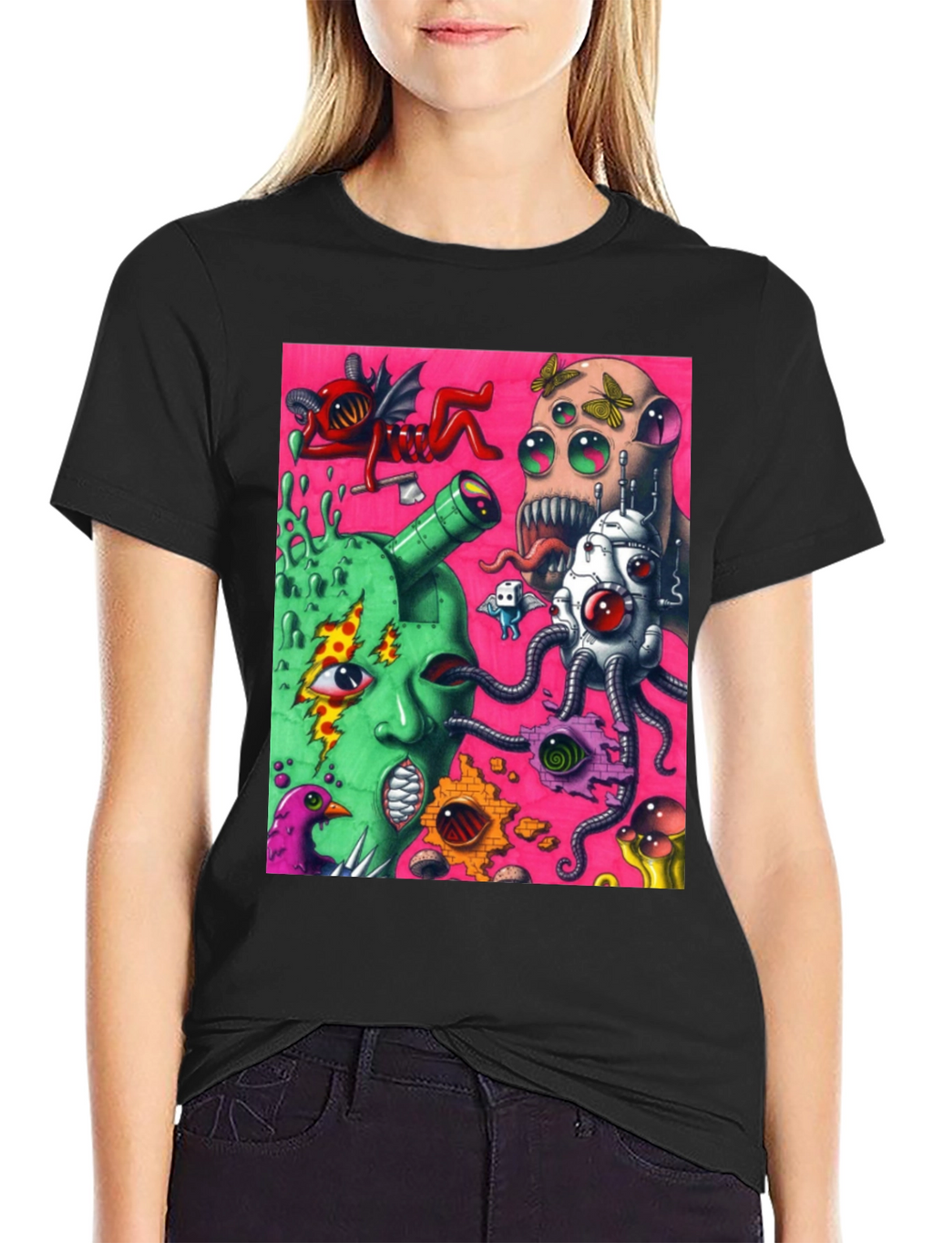 Surreal Art Print Black Tee