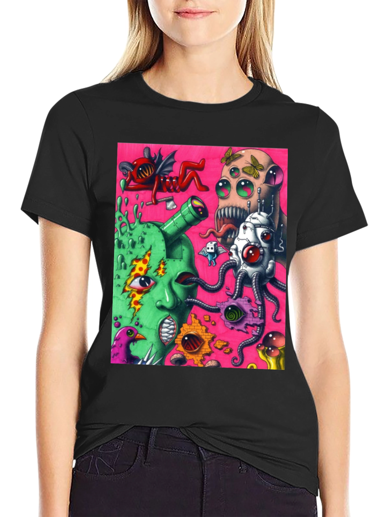 Surreal Art Print Black Tee