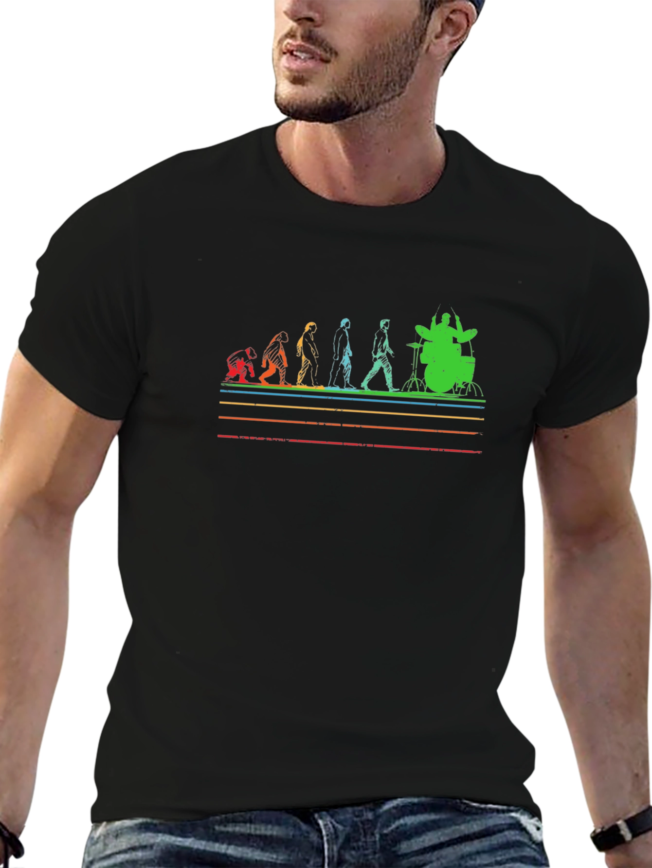 Evolution of Drummer Graphic T-Shirt