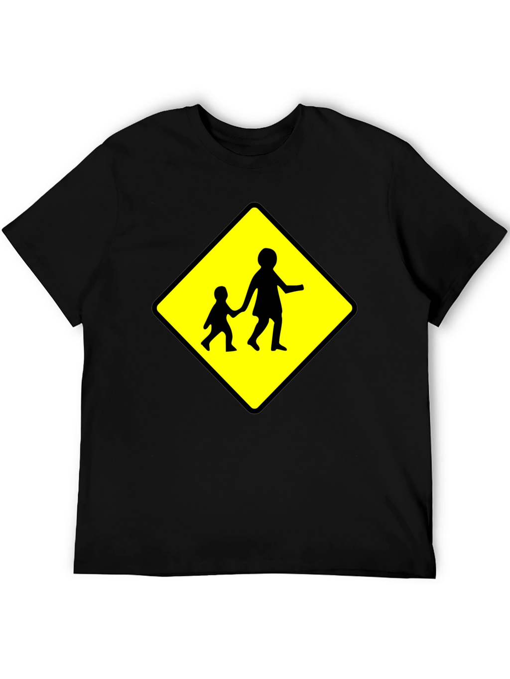 Crosswalk Sign Black T-Shirt
