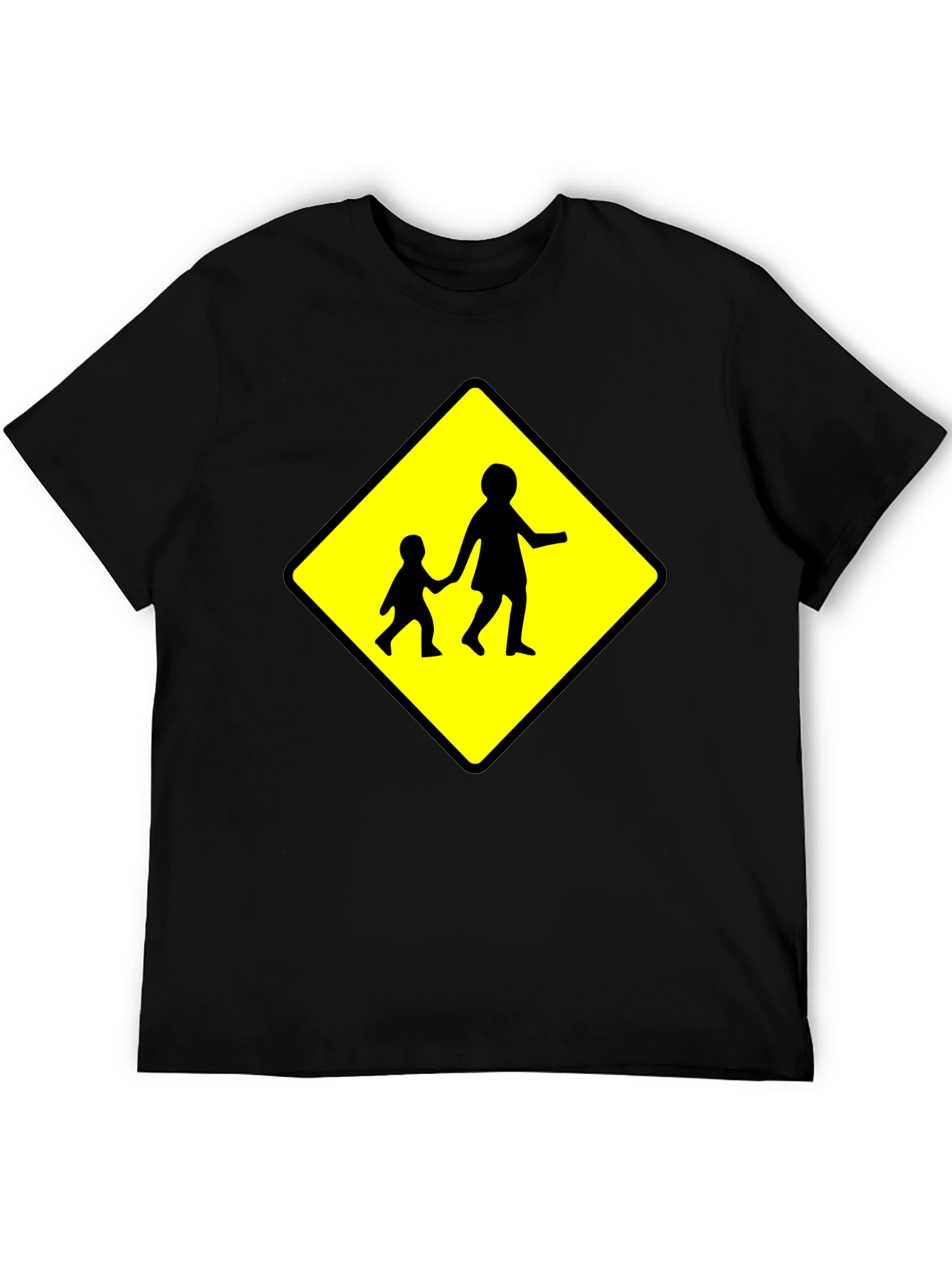 Crosswalk Sign Black T-Shirt