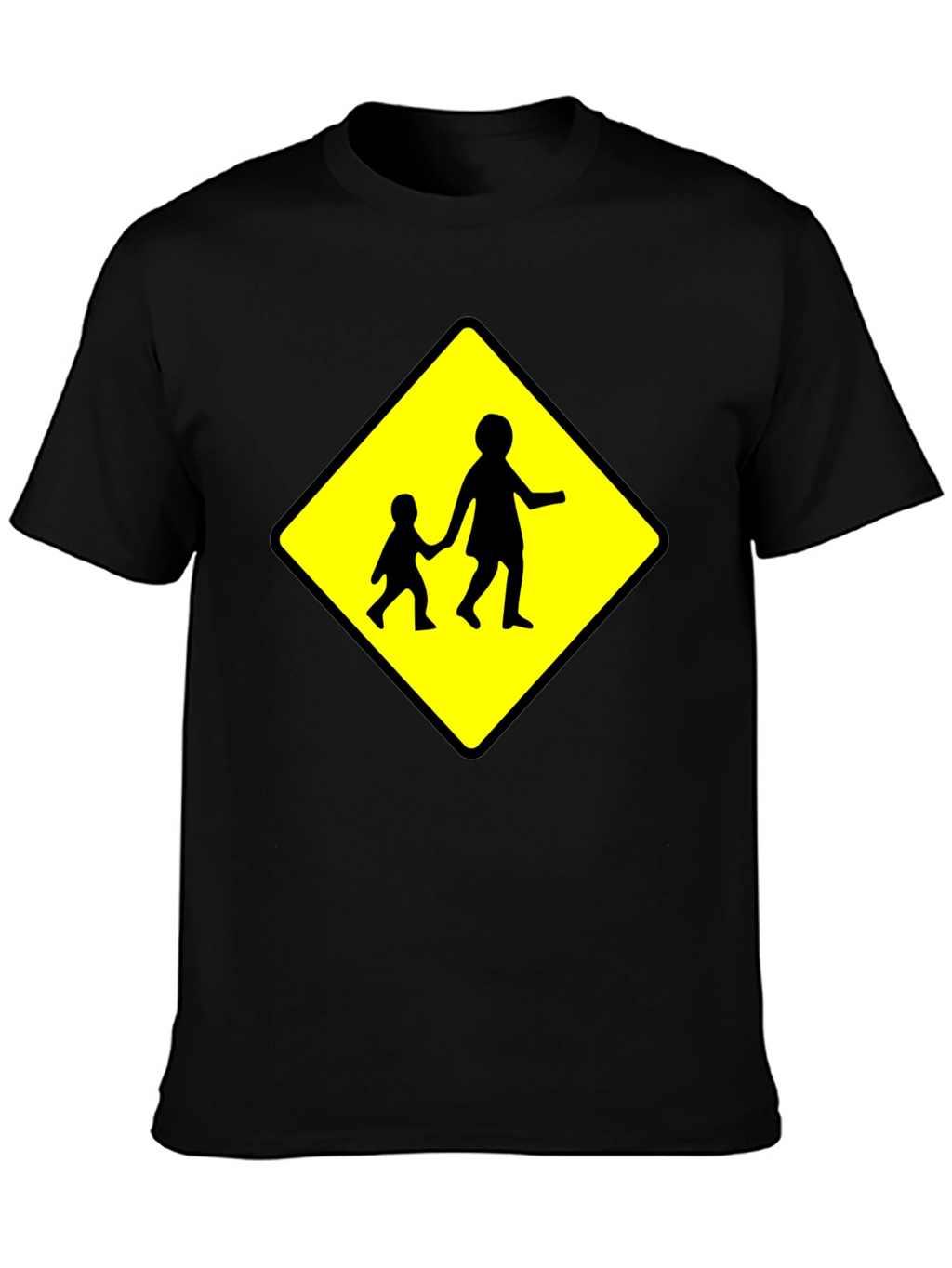 Crosswalk Sign Black T-Shirt