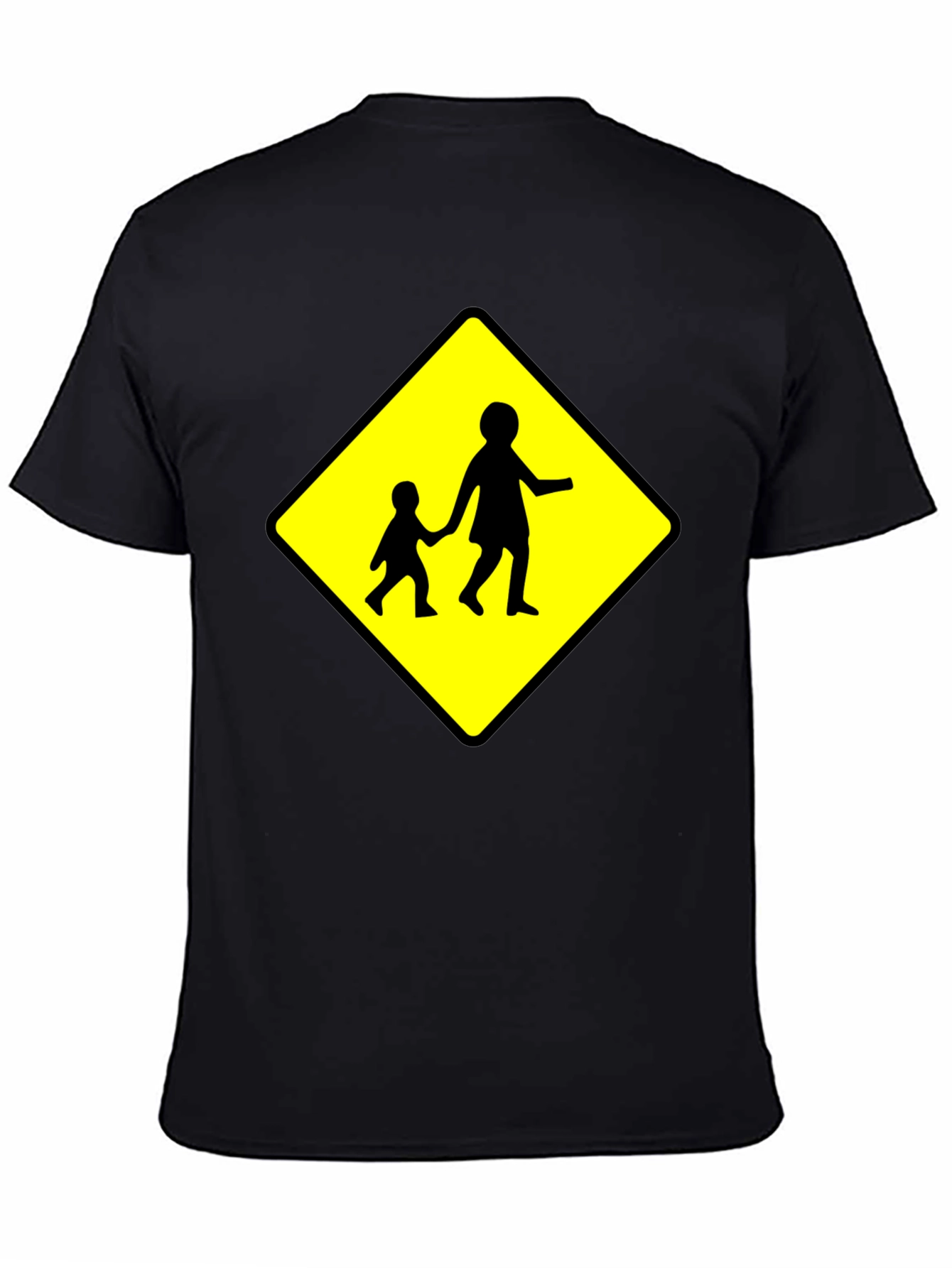 Crosswalk Sign Black T-Shirt