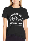 Hike More Worry Less Black T-Shirt
