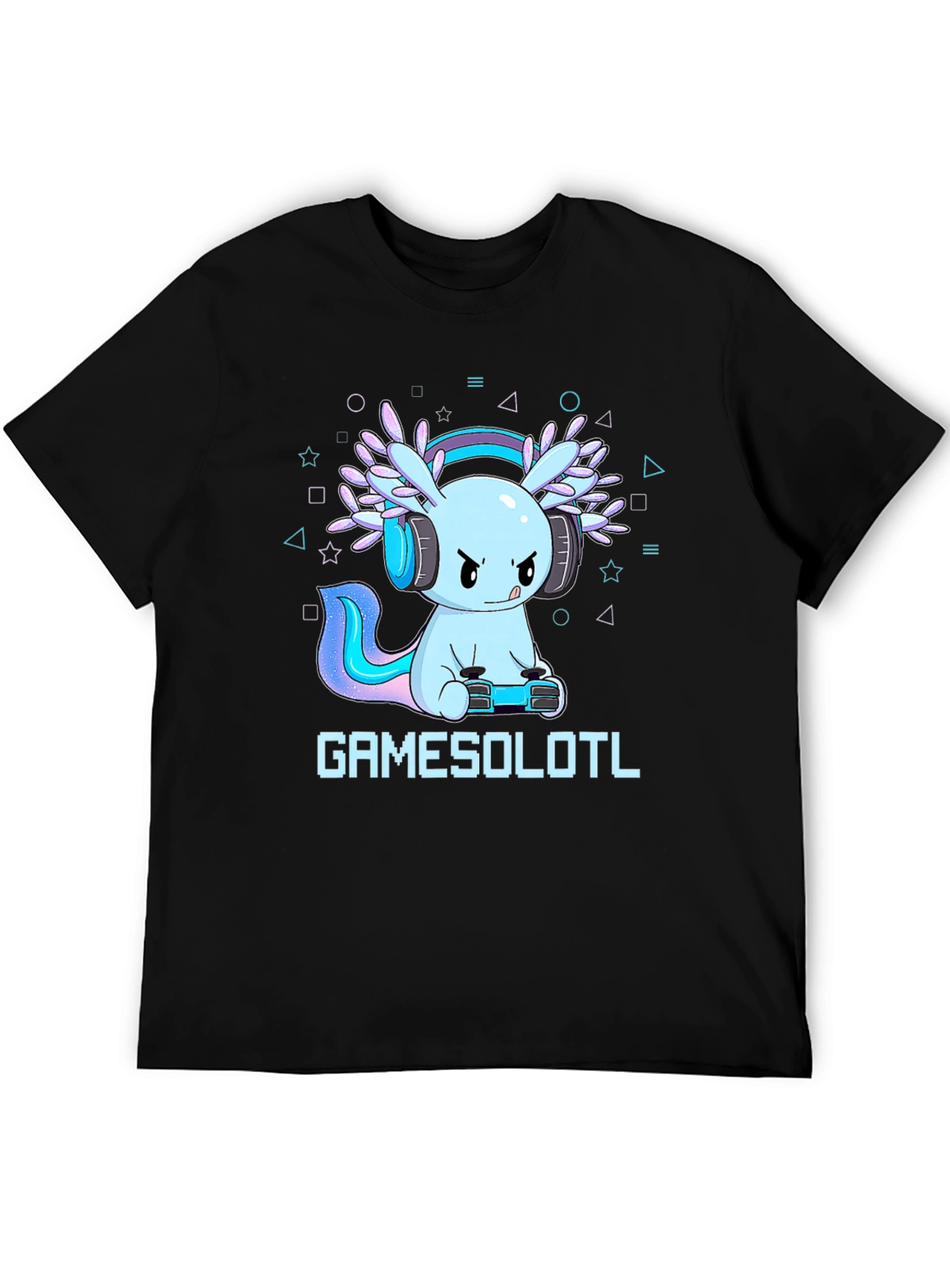 Gamer Axolotl Black Graphic Tee