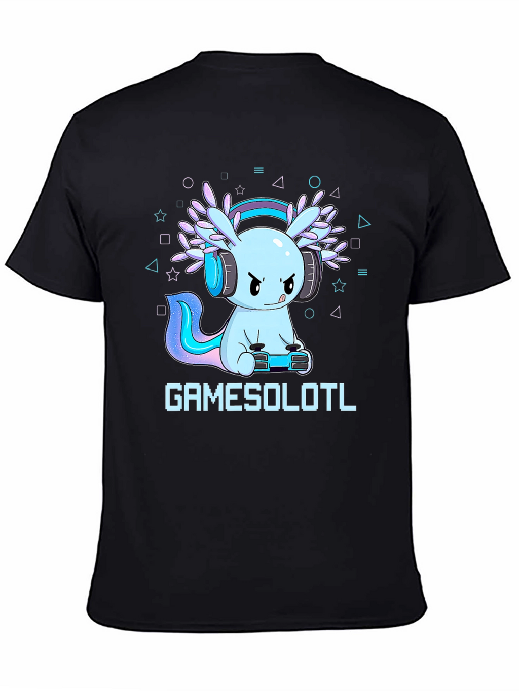 Gamer Axolotl Black Graphic Tee