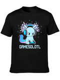 Gamer Axolotl Black Graphic Tee