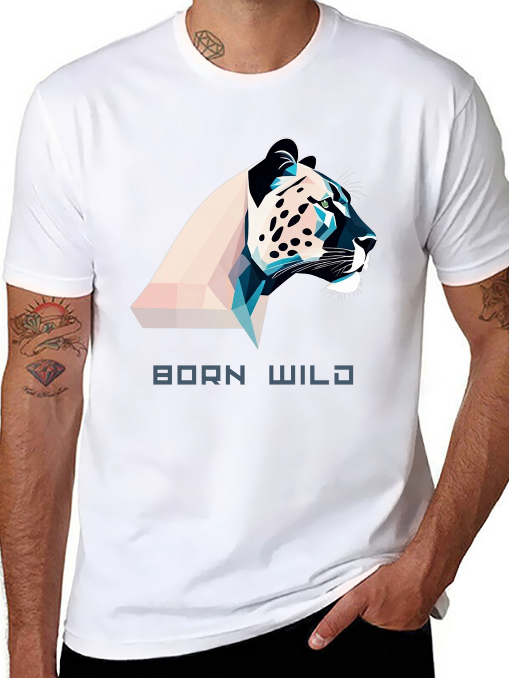 Born Wild Graphic Tee - Black Mens T-Shirt