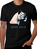 Born Wild Graphic Tee - Black Mens T-Shirt