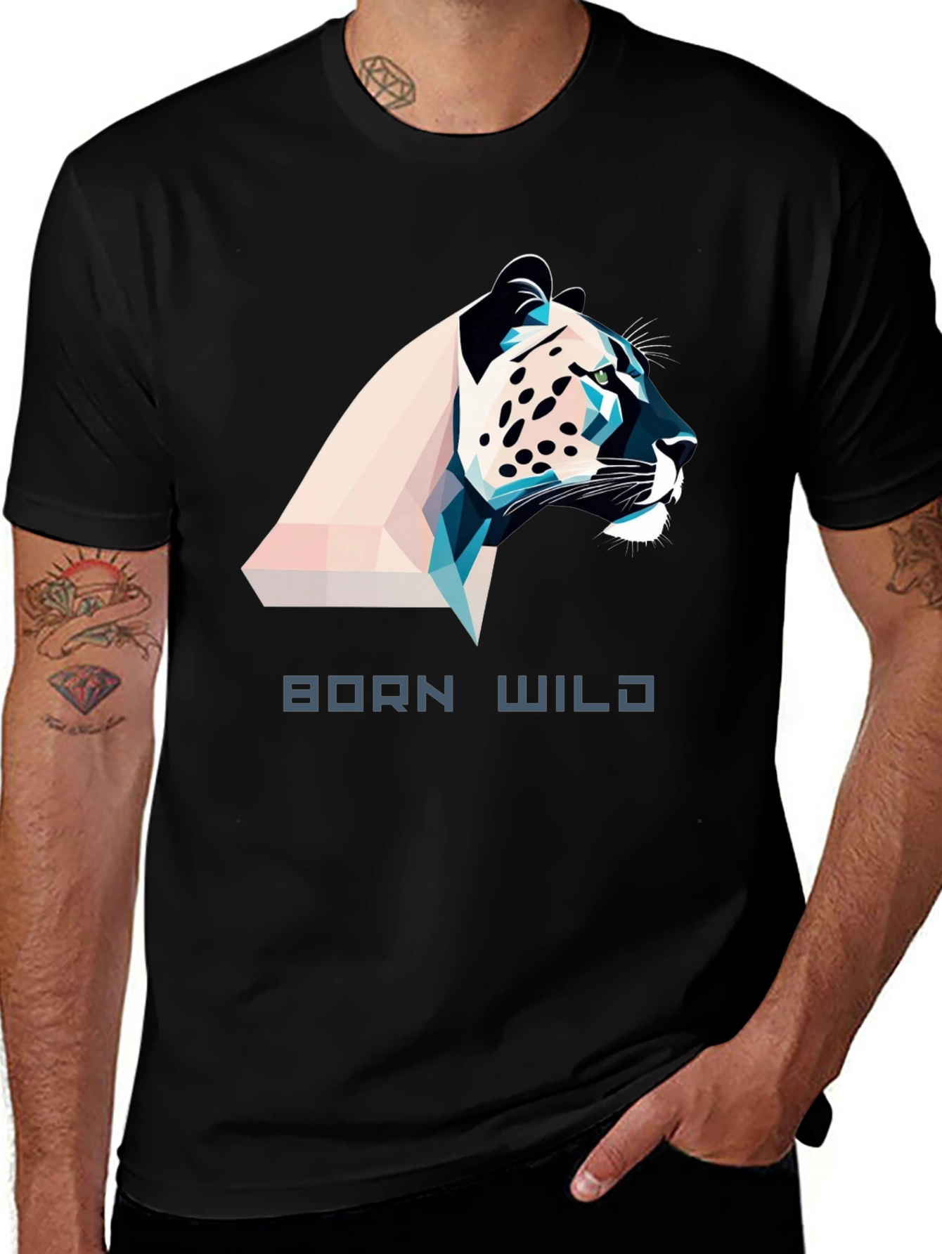 Born Wild Graphic Tee - Black Mens T-Shirt