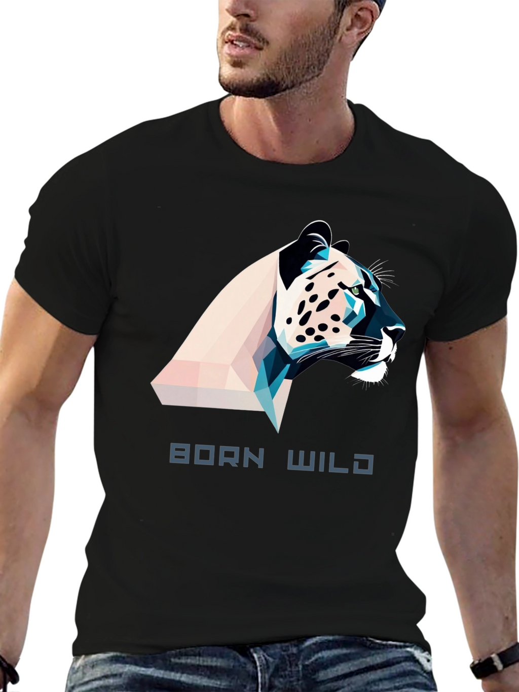 Born Wild Graphic Tee - Black Mens T-Shirt