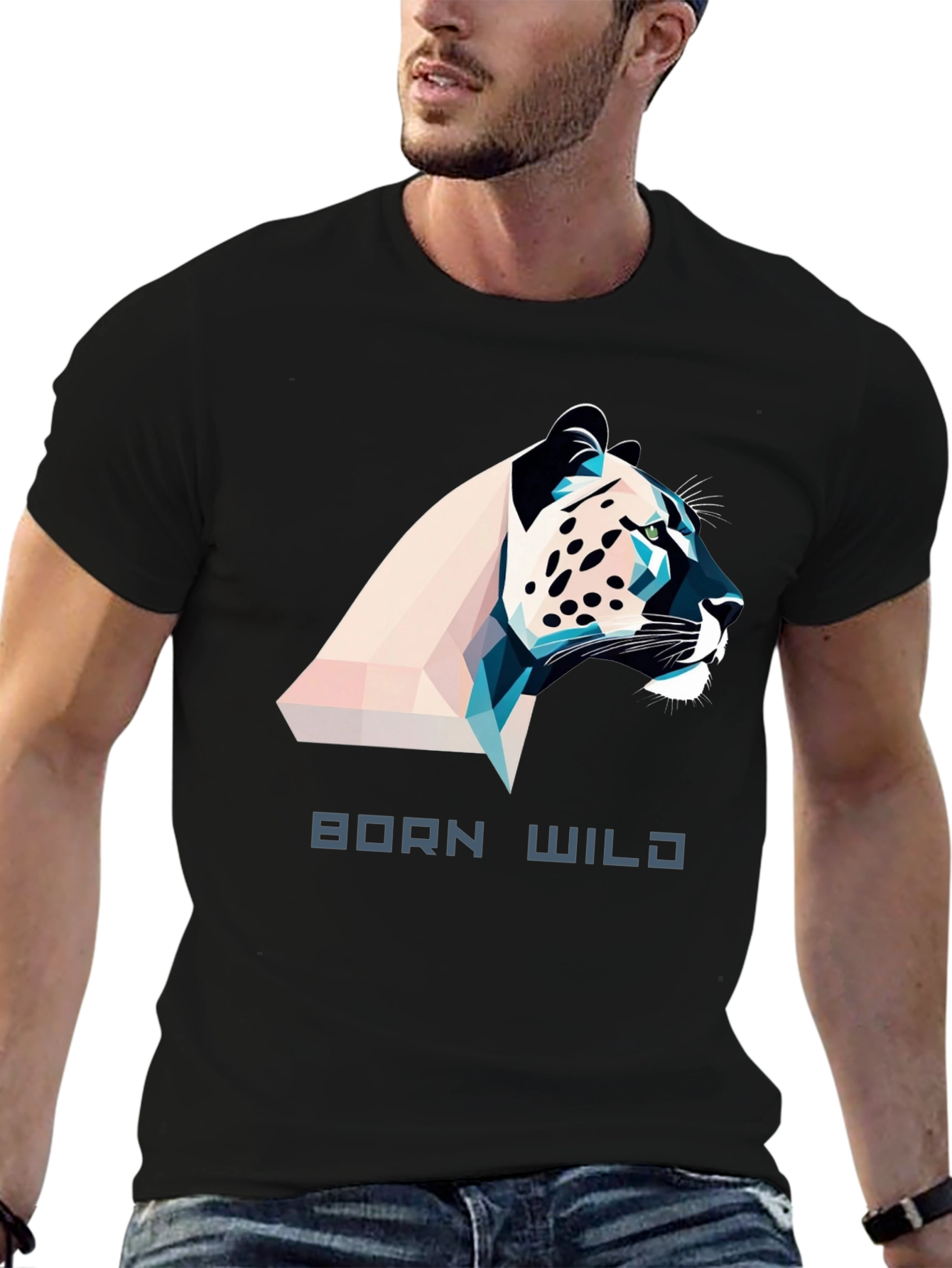 Born Wild Graphic Tee - Black Mens T-Shirt