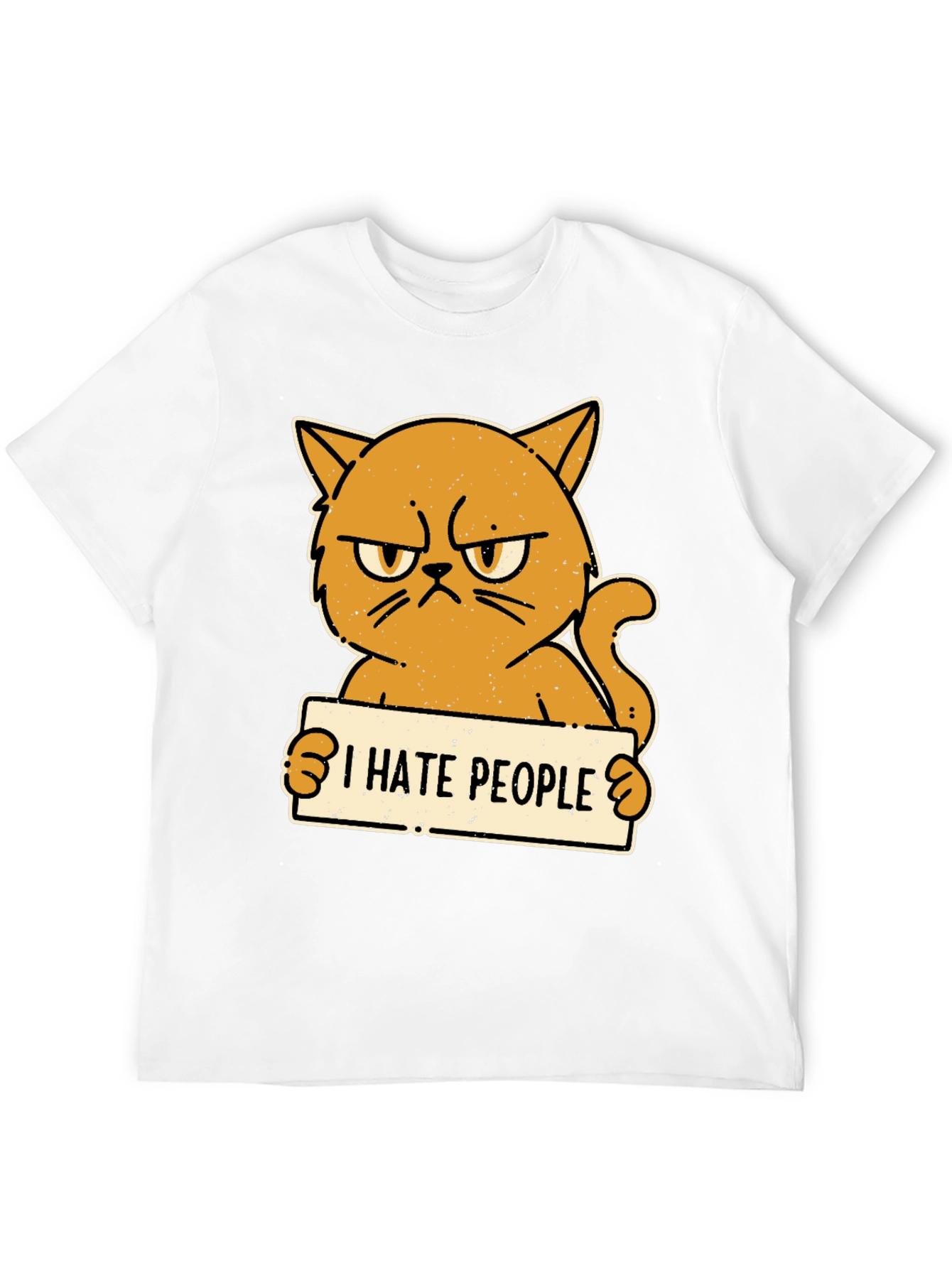 I Hate People Grumpy Cat Black T-Shirt