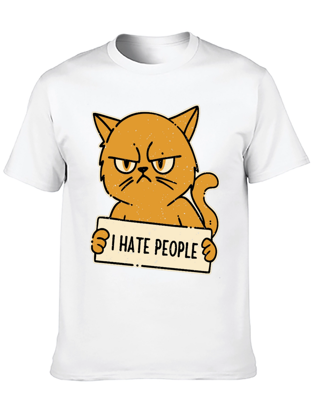 I Hate People Grumpy Cat Black T-Shirt
