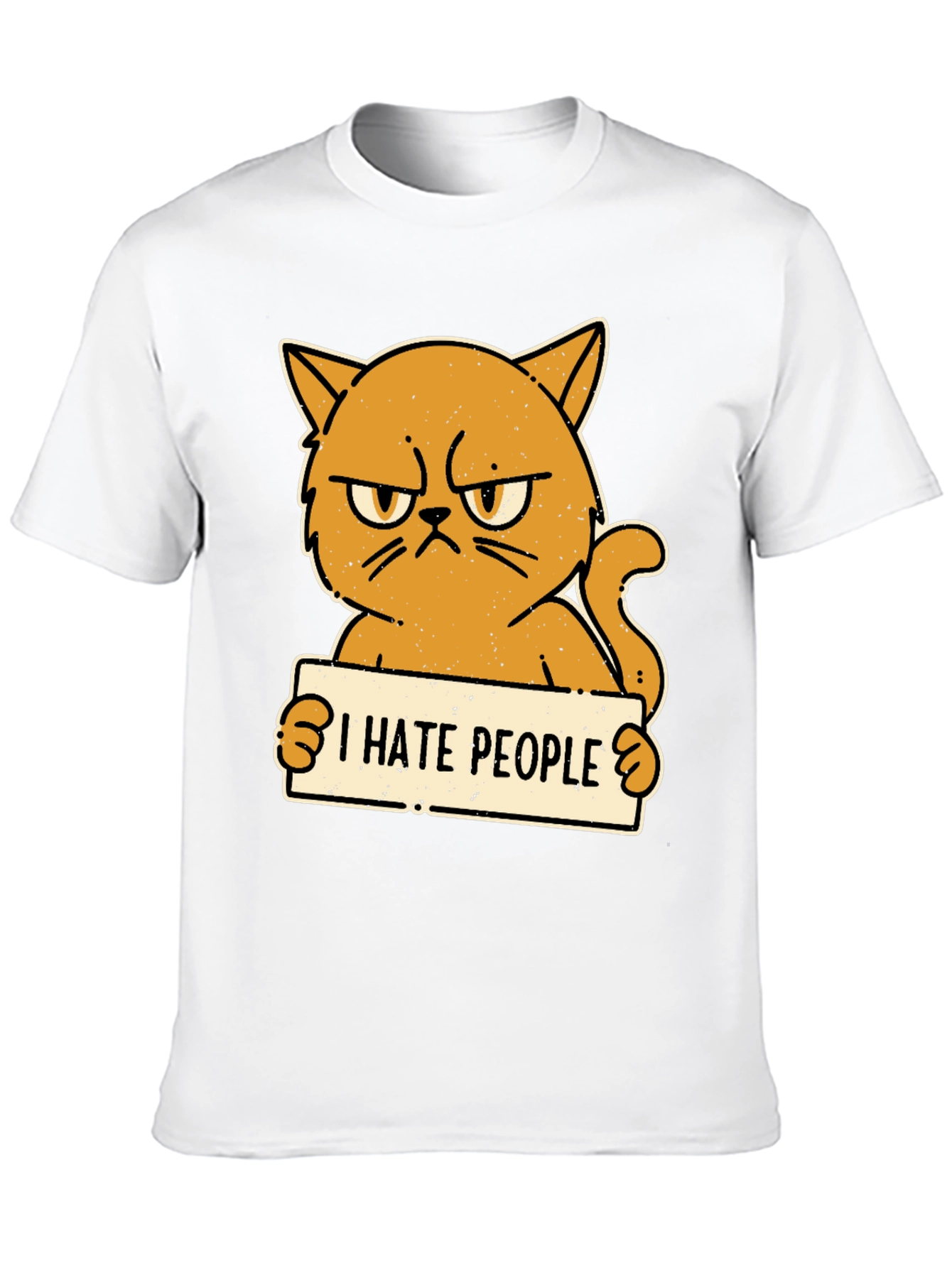 I Hate People Grumpy Cat Black T-Shirt