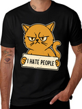 I Hate People Grumpy Cat Black T-Shirt