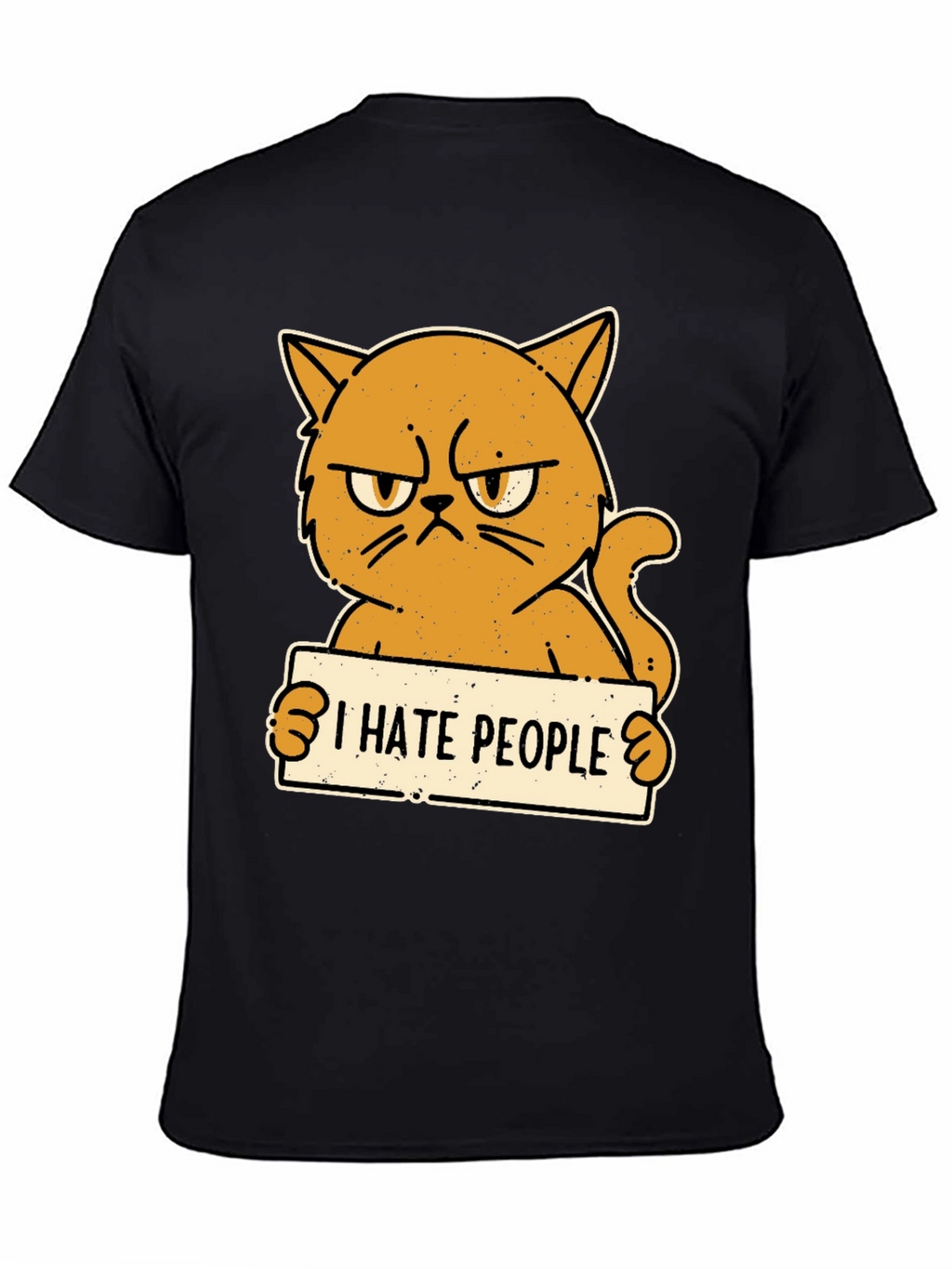 I Hate People Grumpy Cat Black T-Shirt