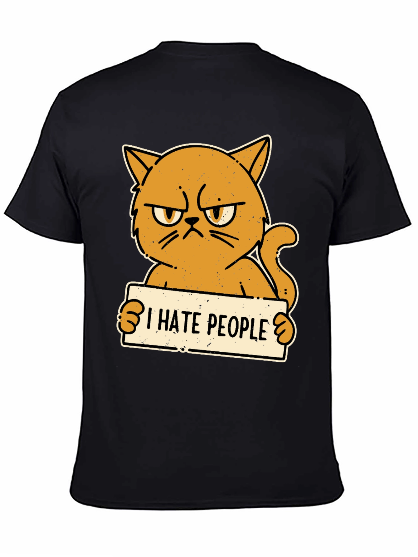 I Hate People Grumpy Cat Black T-Shirt