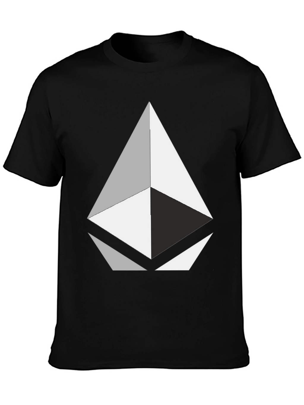 Geometric Graphic Print Black T-Shirt