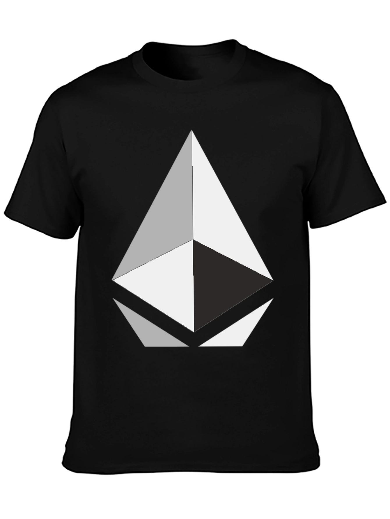 Geometric Graphic Print Black T-Shirt