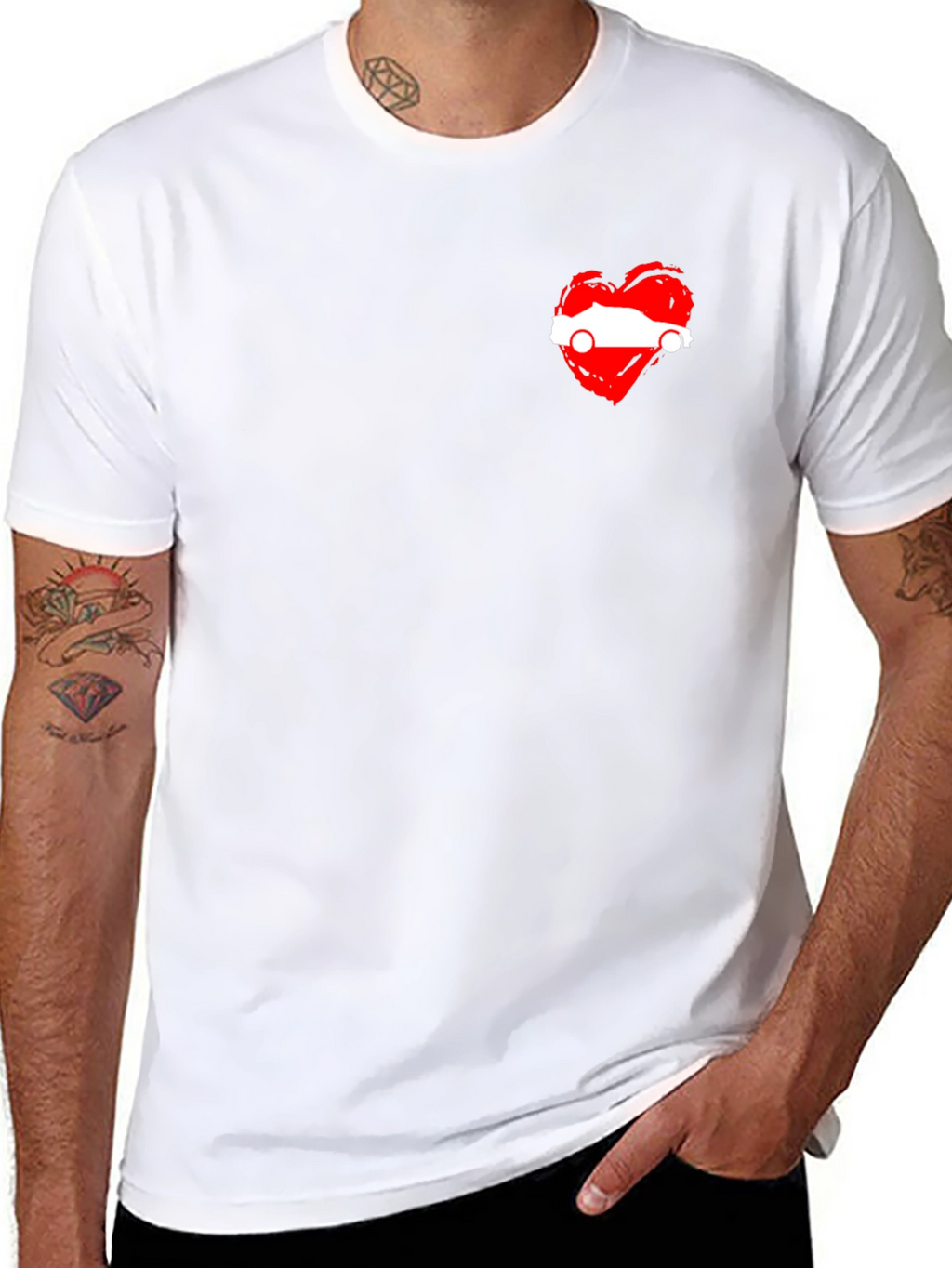 Heart Austria Flag Black T-Shirt