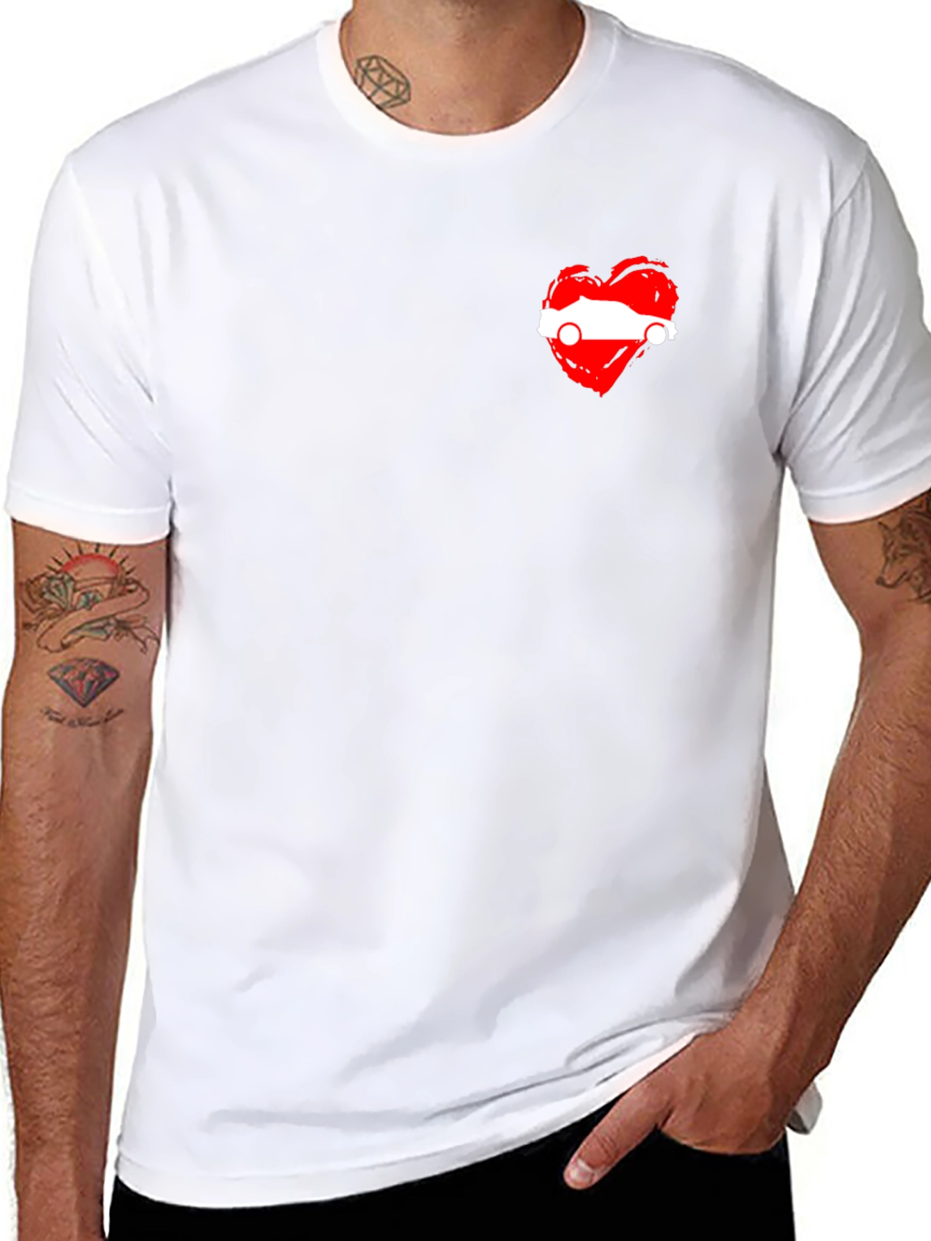 Heart Austria Flag Black T-Shirt