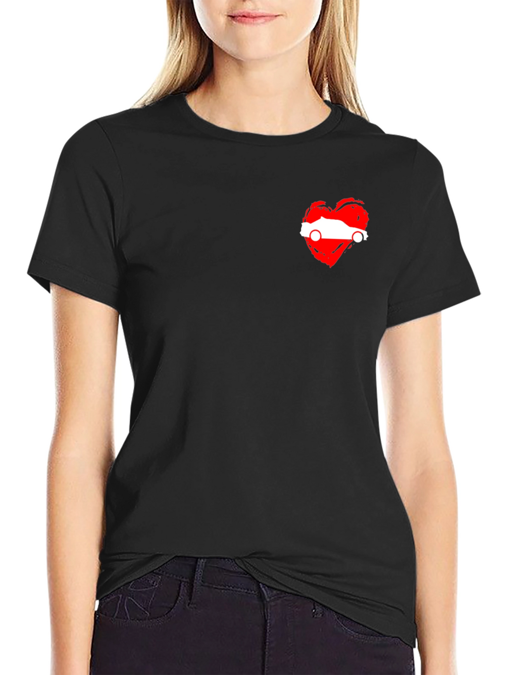 Heart Austria Flag Black T-Shirt