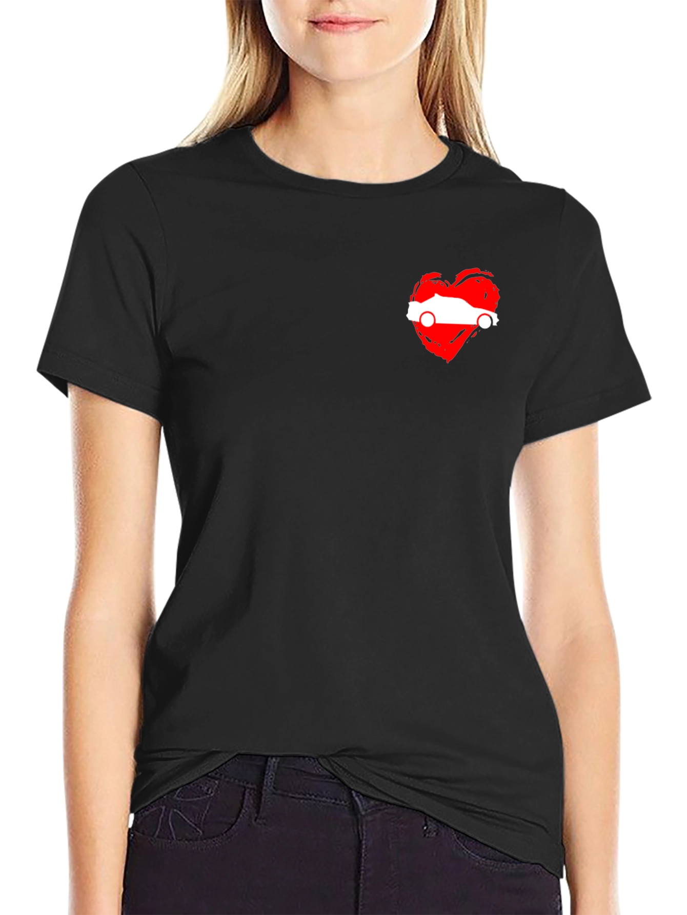Heart Austria Flag Black T-Shirt