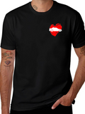 Heart Austria Flag Black T-Shirt