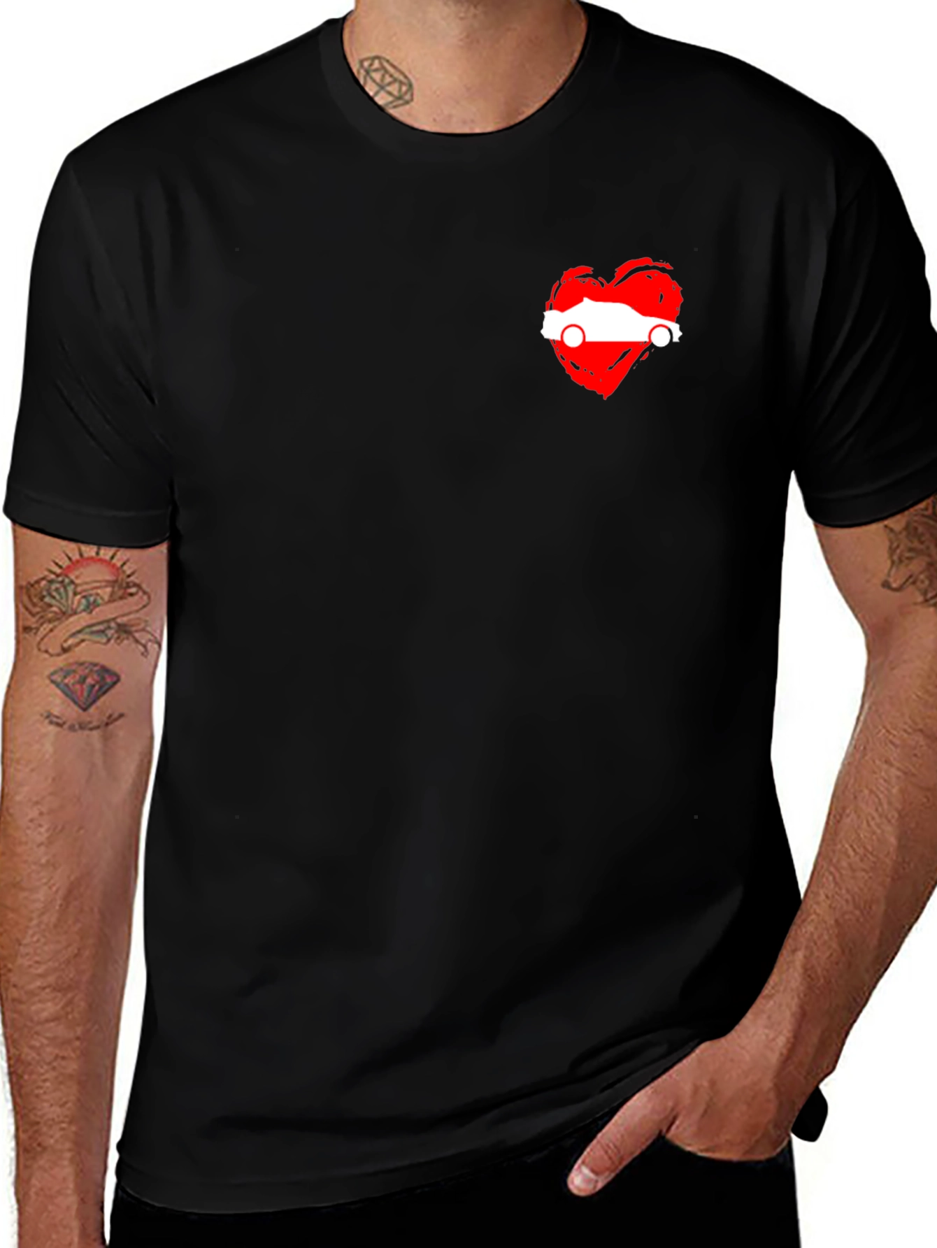 Heart Austria Flag Black T-Shirt