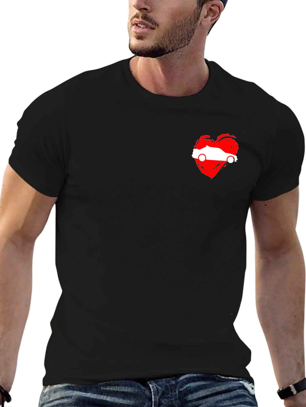 Heart Austria Flag Black T-Shirt