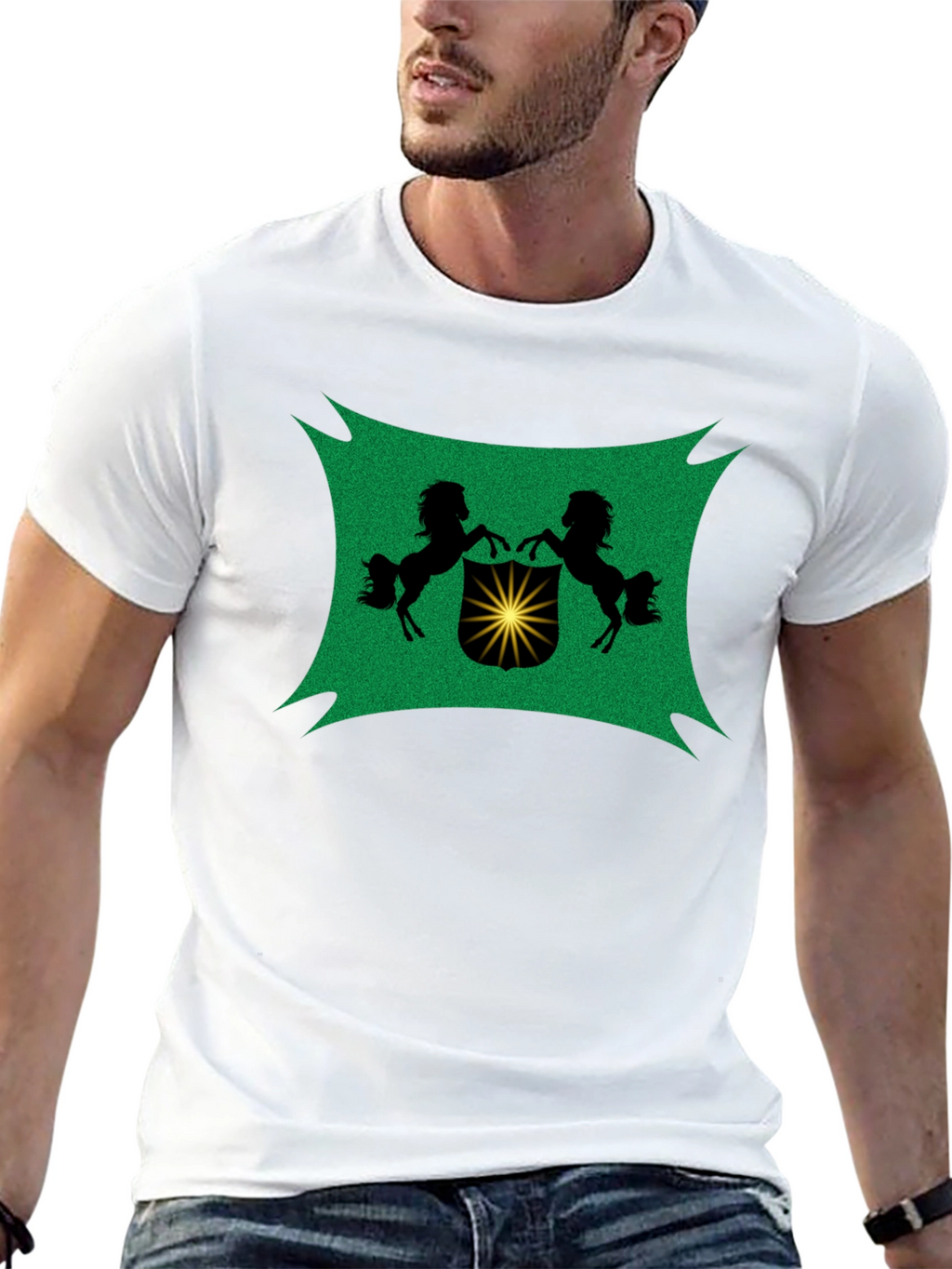 Black Tee with Crest Graphic