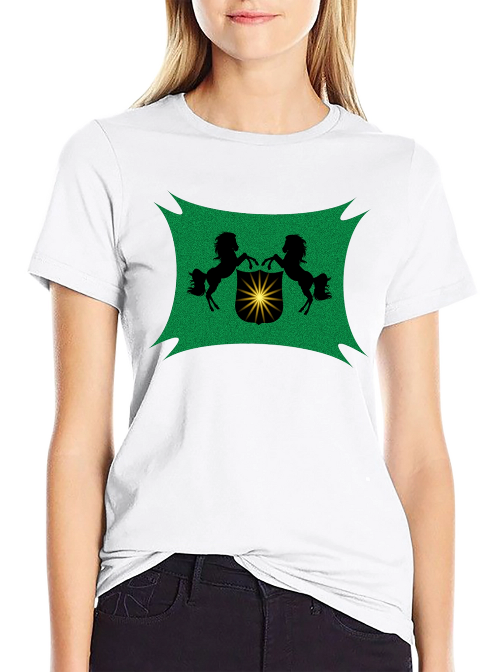 Black Tee with Crest Graphic