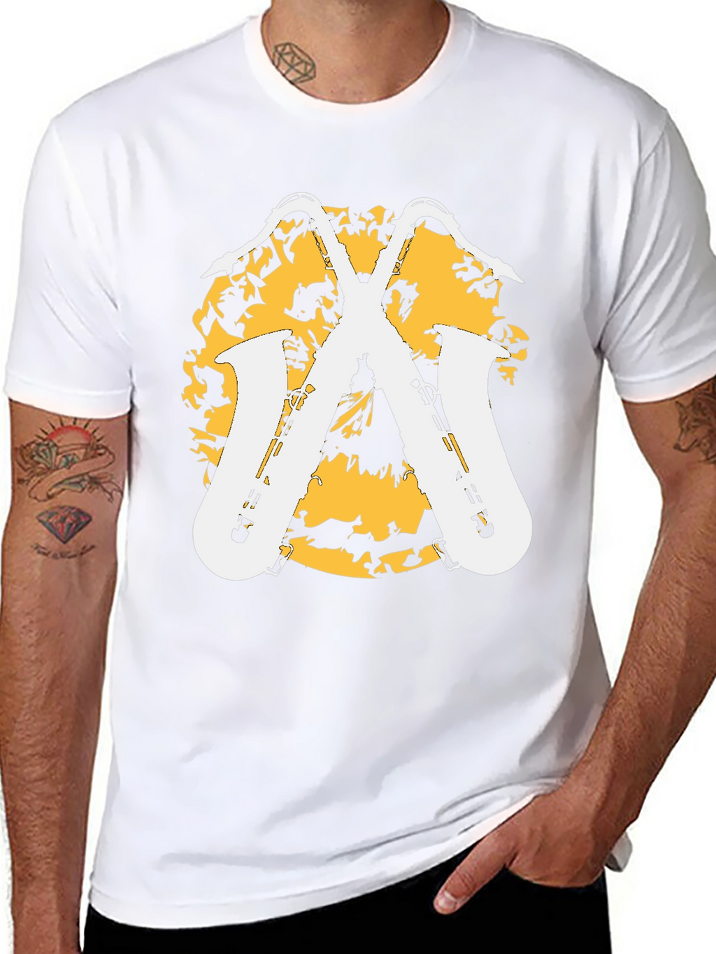 Saxophone Graphic Tee - Stylish Music Lovers Shirt