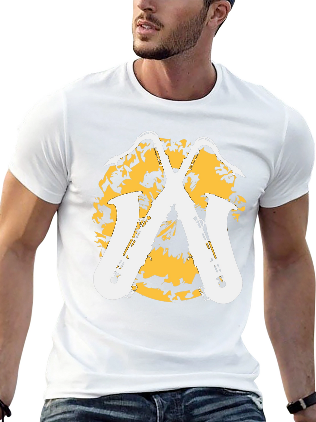Saxophone Graphic Tee - Stylish Music Lovers Shirt