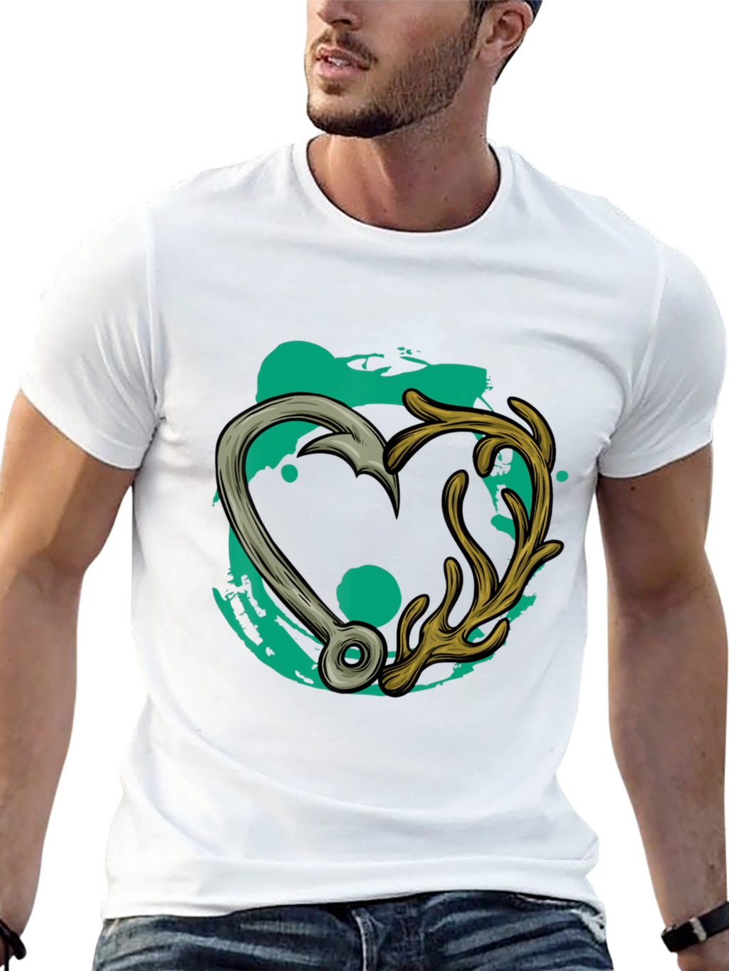 Fishing & Hunting Heart T-Shirt