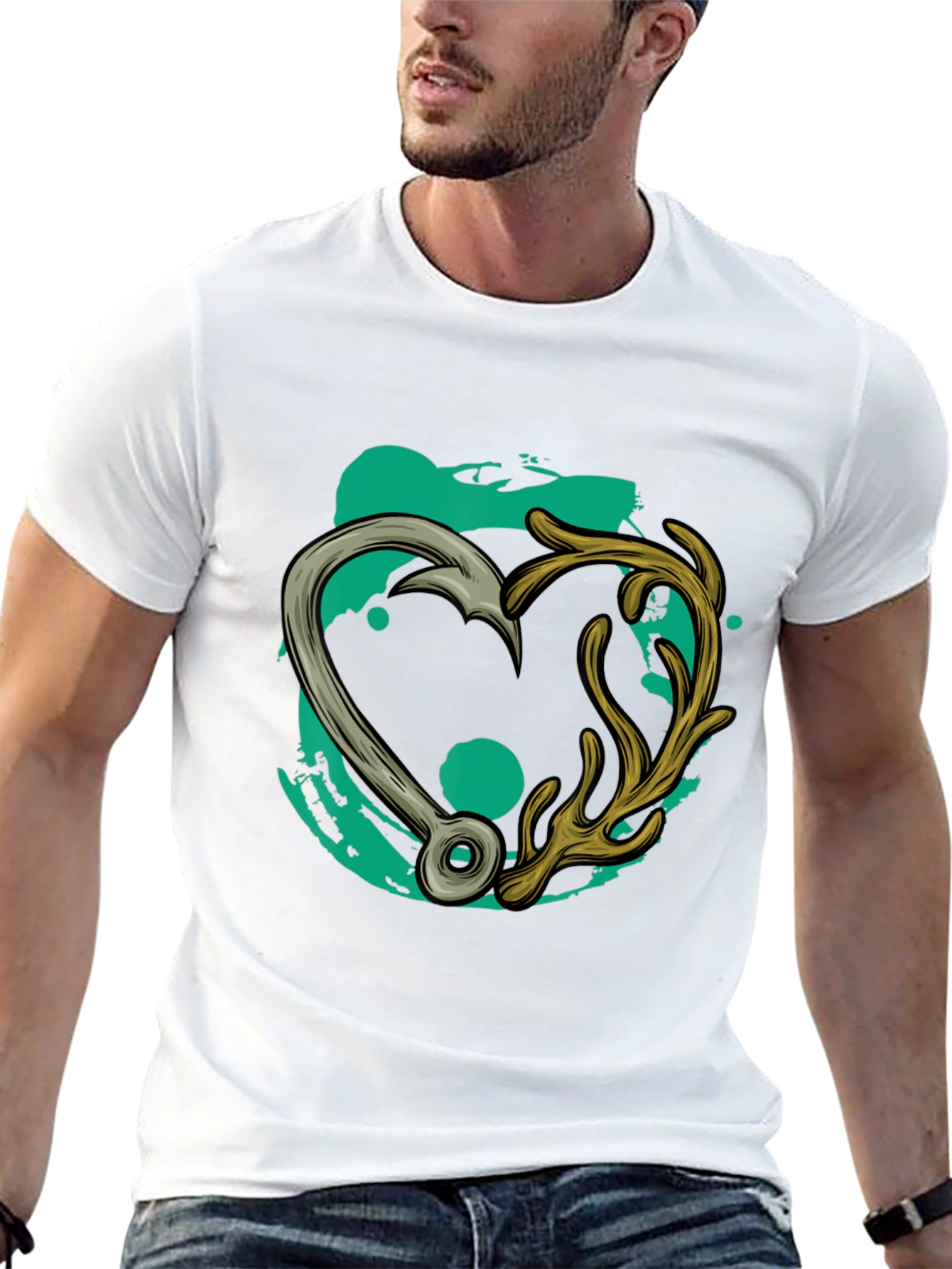 Fishing & Hunting Heart T-Shirt