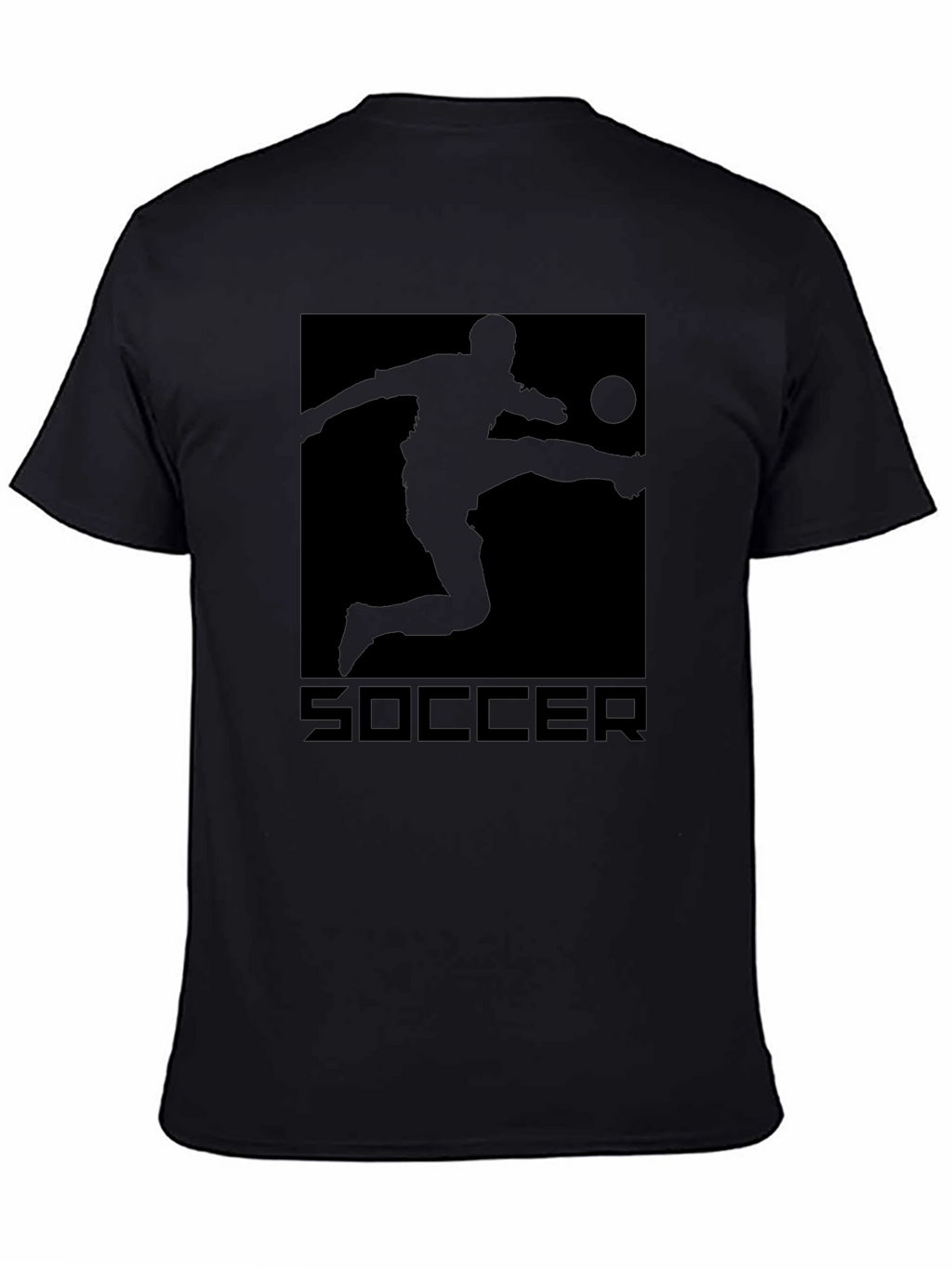 Soccer Graphic Tee - Black Cotton T-Shirt