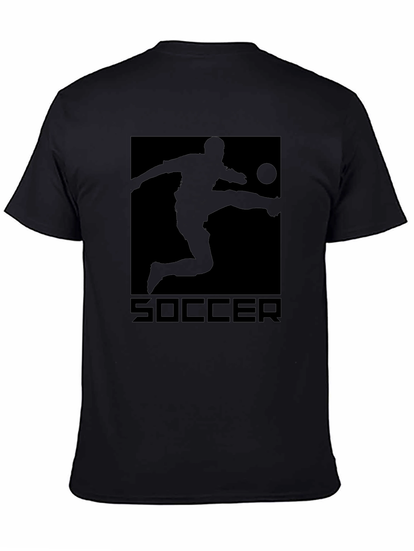 Soccer Graphic Tee - Black Cotton T-Shirt